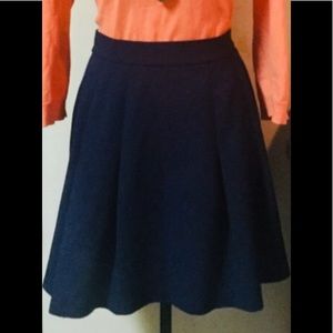 Authentic Vintage Navy Blue A-Line Pleated Skirt, Sz. Small